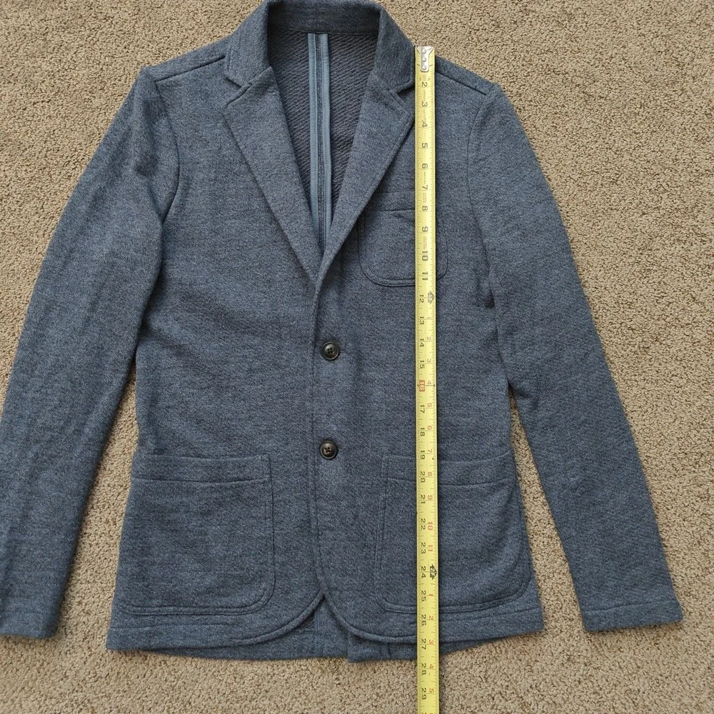 FAHERTY Mens Knit Blazer XS Gray Cotton Blend Casual Prep Tailored Jacket